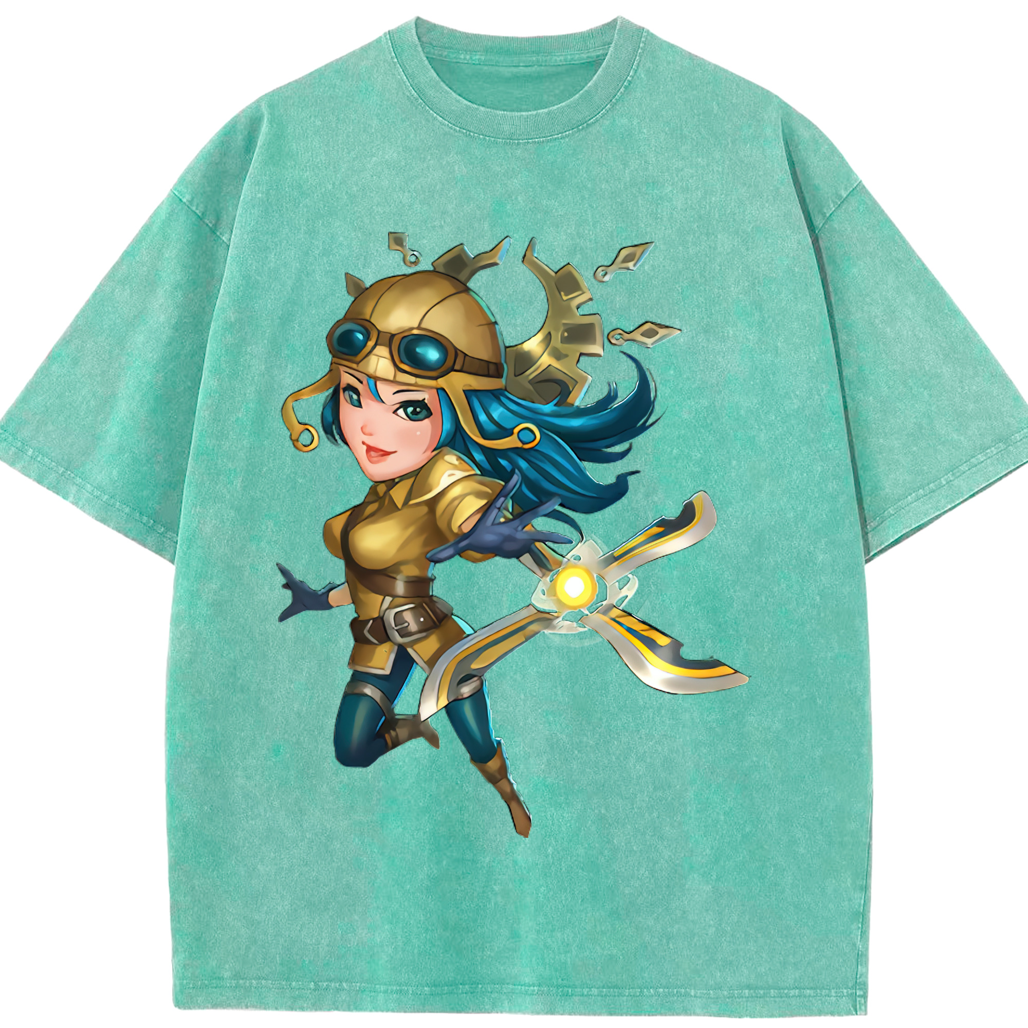 リーグ・オブ・レジェンド League of Legends LOL 綿100% ヴィンテージ風 半袖Tシャツ（フロントプリント）